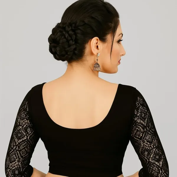 Black_Premium_Cotton_Lycra_Saree_Blouse_For_Women