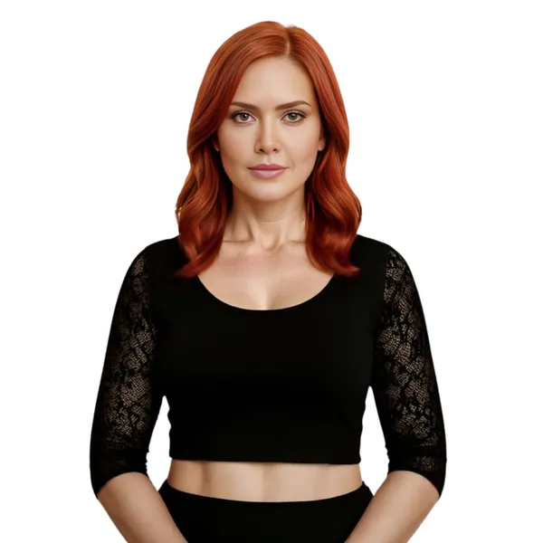 Black_Premium_Cotton_Lycra_Saree_Blouse_For_Women