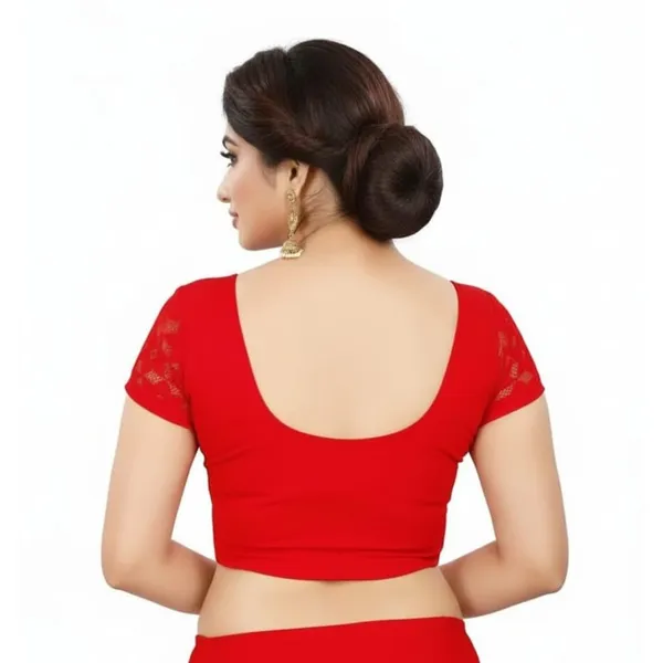 Red_Premium_Cotton_Lycra_Saree_Blouse_For_Women