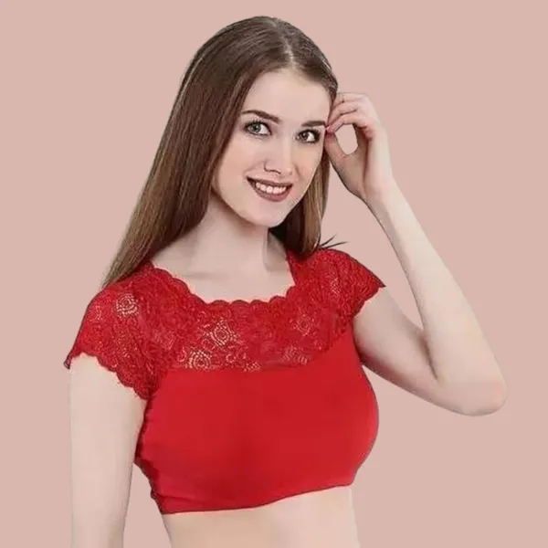 Red_Premium_Readymade_Lace_Net_Blouse_For_Women