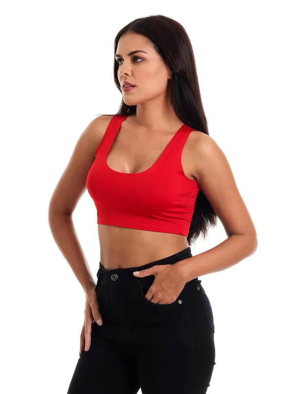 Red_Premium_Cotton_Readymade_Saree_Blouse_For_Women