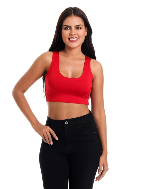 Red_Premium_Cotton_Readymade_Saree_Blouse_For_Women