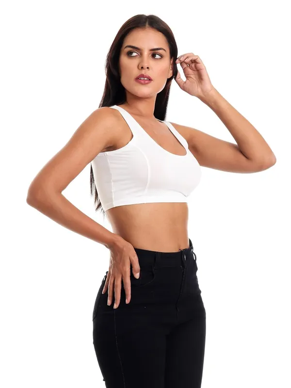 White_Premium_Cotton_Saree_Blouse_For_Women