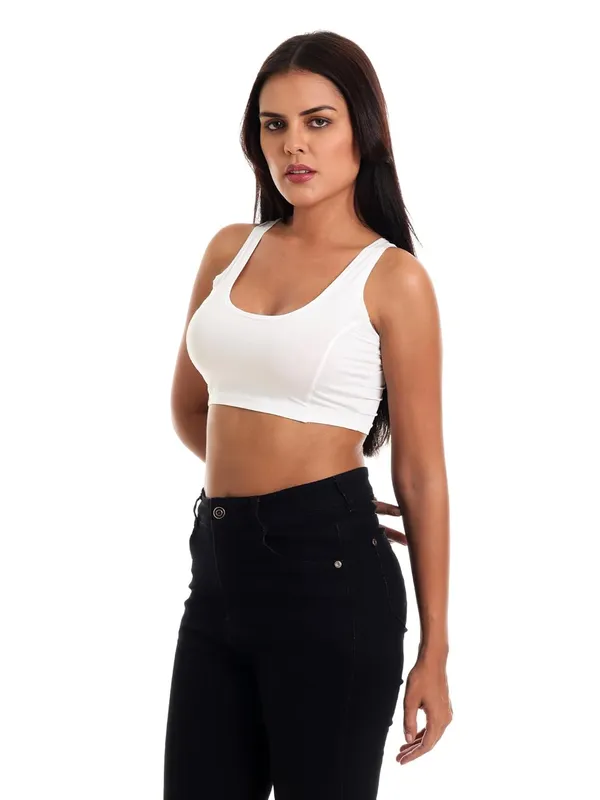White_Premium_Cotton_Saree_Blouse_For_Women