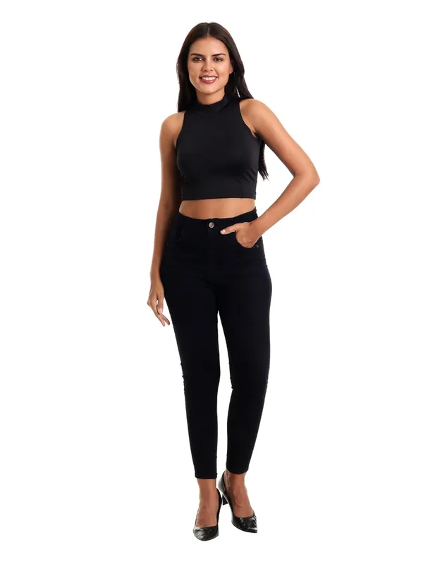 Black_Premium_Cotton_Readymade_Saree_Blouse_For_Women