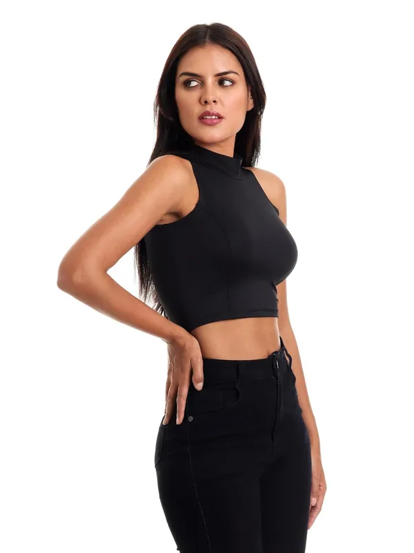 Black_Premium_Cotton_Readymade_Saree_Blouse_For_Women