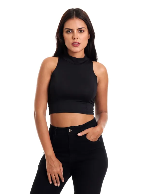 Black_Premium_Cotton_Readymade_Saree_Blouse_For_Women