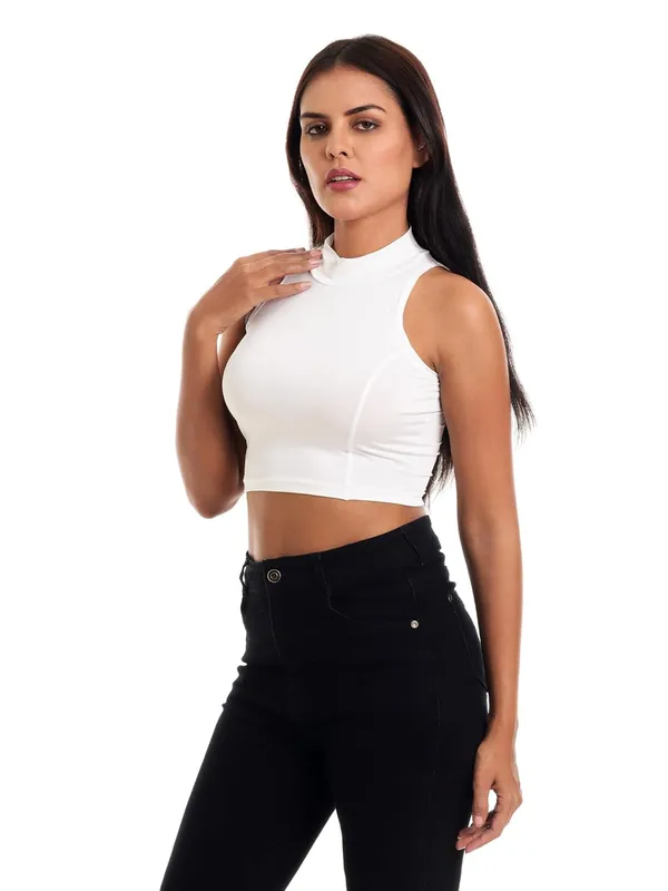 White_Premium_Cotton_Readymade_Saree_Blouse_For_Women