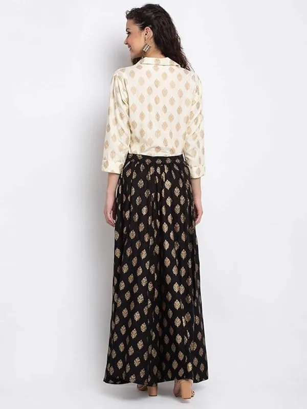 White_Black_Premium_Ethnic_Skirt_And_Top_Set_For_Women