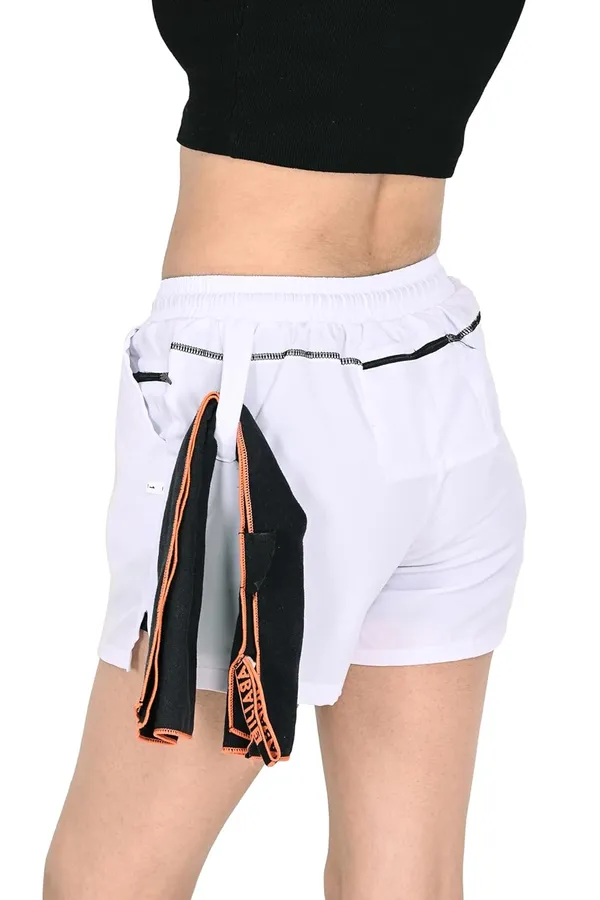 White_Premium_Cotton_Checkered_Boxer_Shorts_Ultra_Light_Breathable_With_Pocket_Regular_Fit_Mid_Rise_For_Women