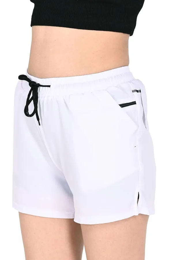 White_Premium_Cotton_Checkered_Boxer_Shorts_Ultra_Light_Breathable_With_Pocket_Regular_Fit_Mid_Rise_For_Women
