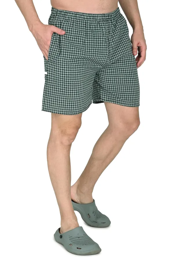 Green_Premium_Cotton_Checkered_Boxer_Shorts_Ultra_Light_Breathable_With_Pocket_Regular_Fit_Mid_Rise_For_Men