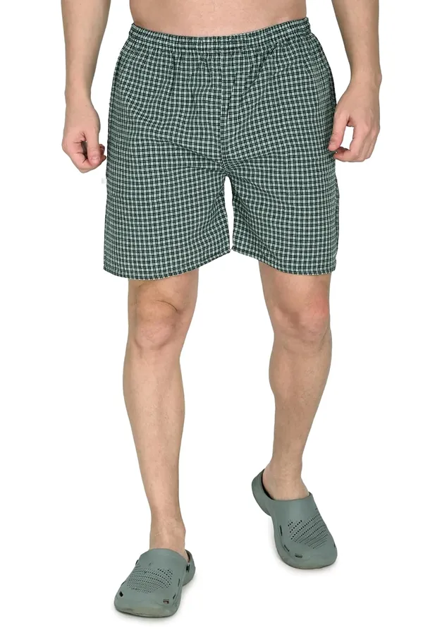 Green_Premium_Cotton_Checkered_Boxer_Shorts_Ultra_Light_Breathable_With_Pocket_Regular_Fit_Mid_Rise_For_Men