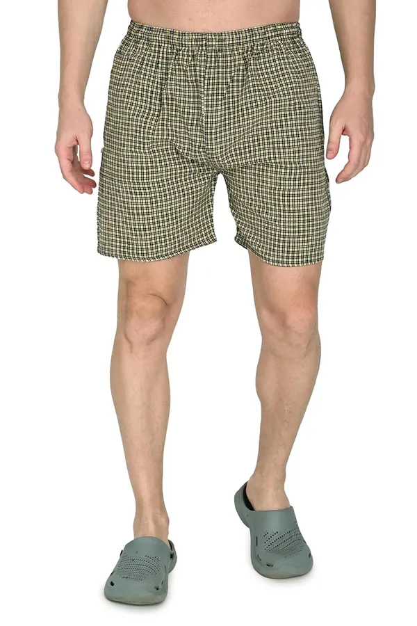Yellow_Premium_Cotton_Checkered_Boxer_Shorts_Ultra_Light_Breathable_With_Pocket_Regular_Fit_Mid_Rise_For_Men