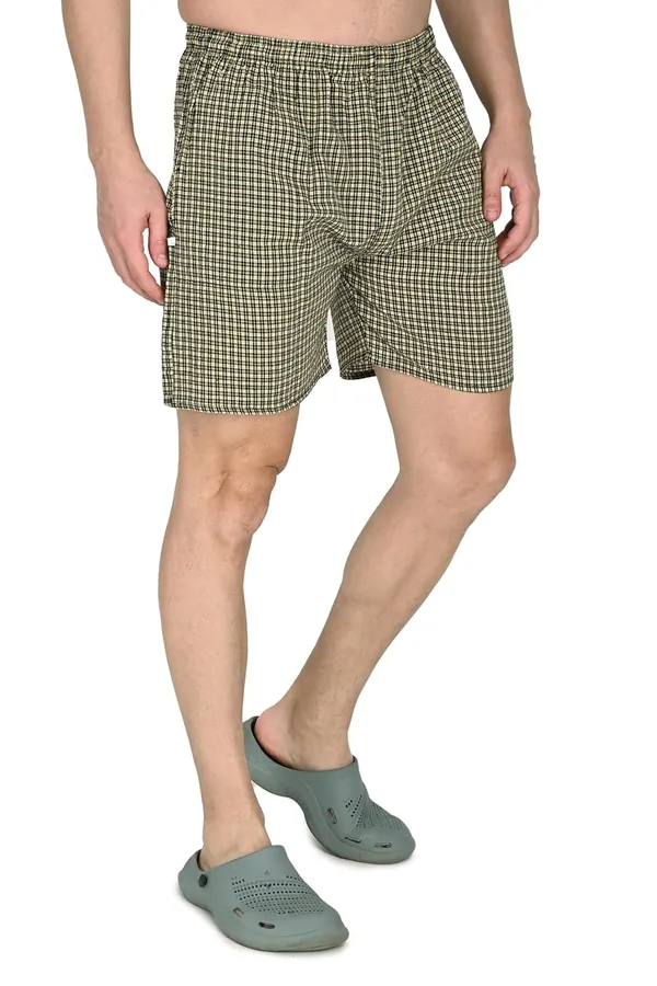 Yellow_Premium_Cotton_Checkered_Boxer_Shorts_Ultra_Light_Breathable_With_Pocket_Regular_Fit_Mid_Rise_For_Men