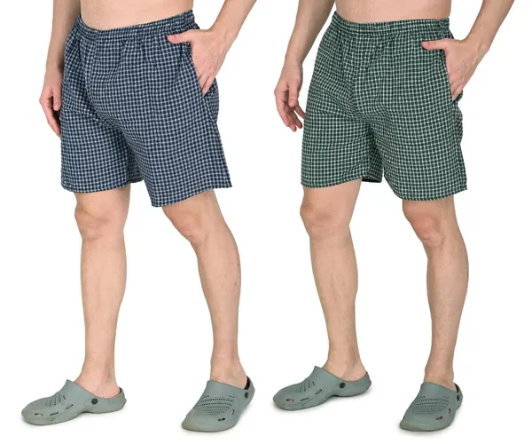 Blue_And_Green_Premium_Cotton_Checkered_Boxer_Shorts_With_Pocket_Ultra_Light_Soft_Comfort_For_Men