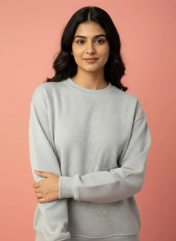 Grey_Premium_Round_Neck_Sweatshirt_For_Women