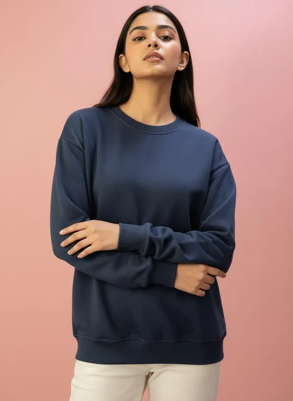 Navy_Blue_Premium_Round_Neck_Sweatshirt_For_Women