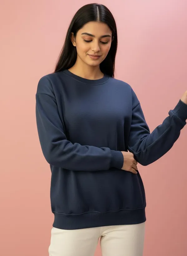 Navy_Blue_Premium_Round_Neck_Sweatshirt_For_Women
