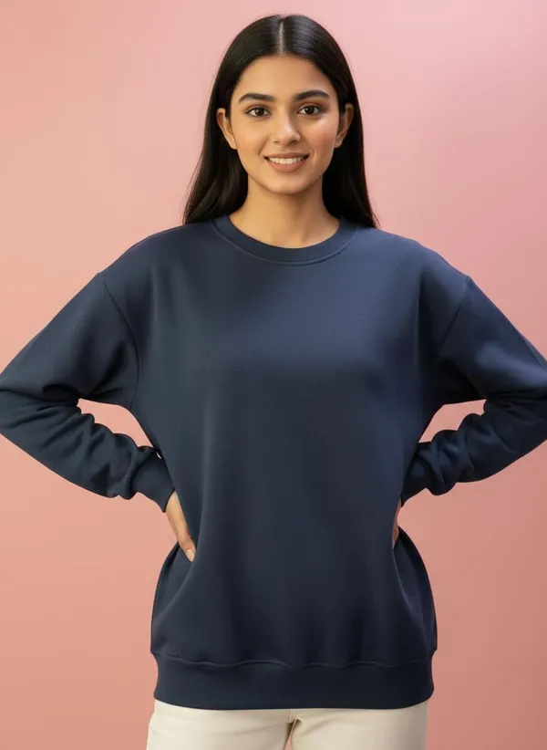 Navy_Blue_Premium_Round_Neck_Sweatshirt_For_Women