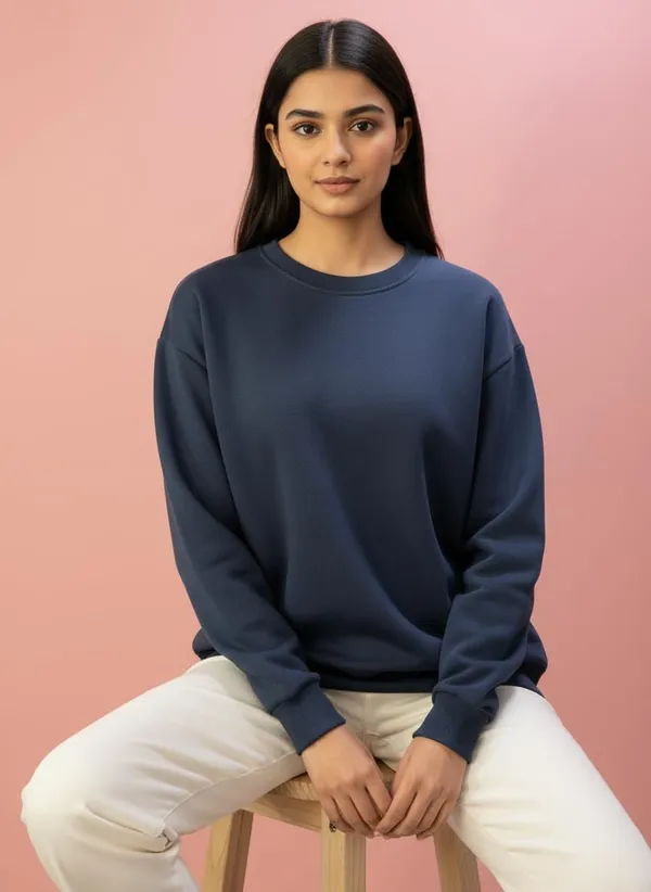 Navy_Blue_Premium_Round_Neck_Sweatshirt_For_Women
