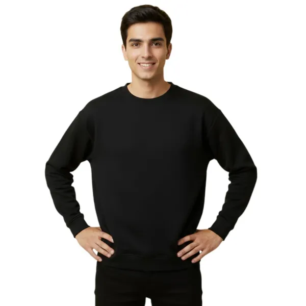 Black_Premium_Round_Neck_Sweatshirt_For_Men