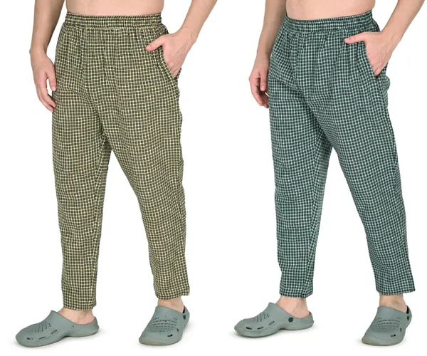 Yellow_And_Green_Premium_Regular_Fit_Cotton_Blend_Casual_Style_Pyjama_Dual_Pockets_Jip_Breathable_Waistband_Anti_Bacterial_Soft_Pyjama_For_Men