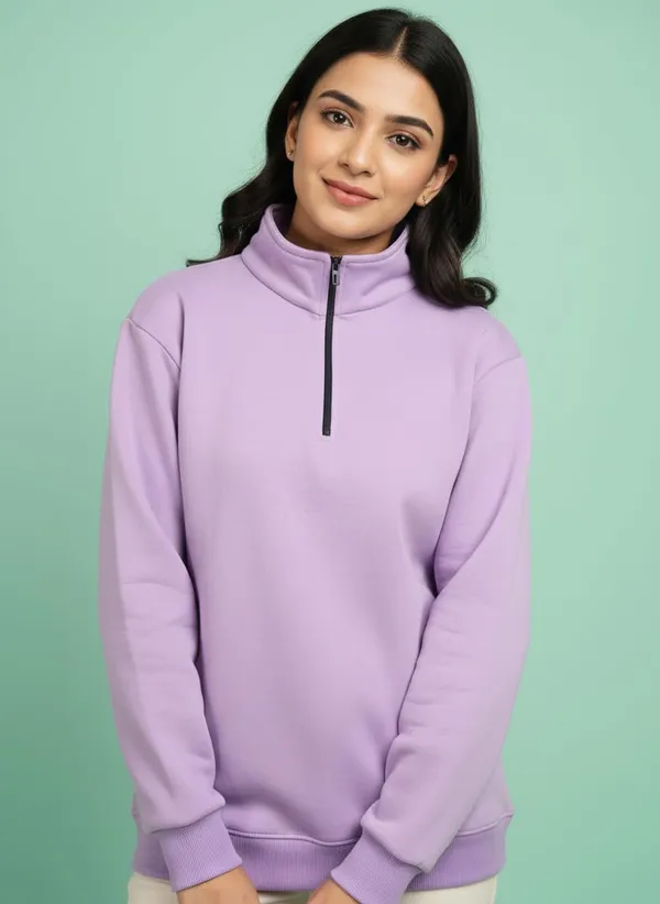 Lavender_Premium_Half_Zipper_Fleece_Sweatshirt_For_Adults