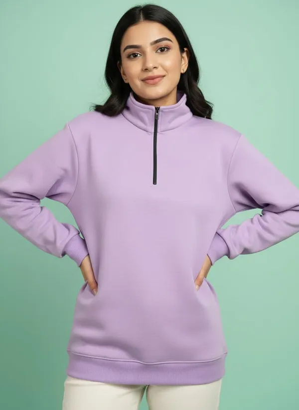 Lavender_Premium_Half_Zipper_Fleece_Sweatshirt_For_Adults