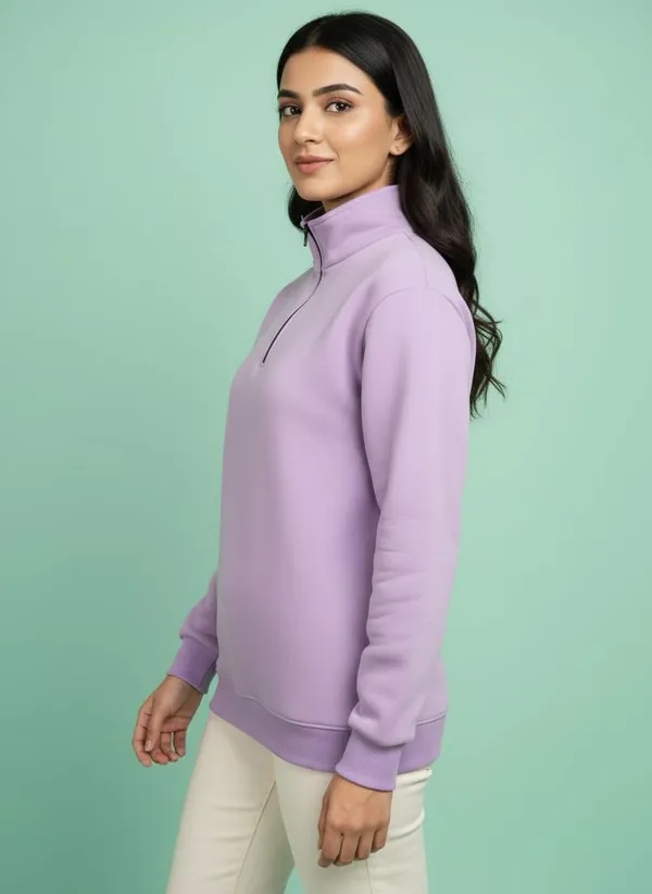 Lavender_Premium_Half_Zipper_Fleece_Sweatshirt_For_Adults