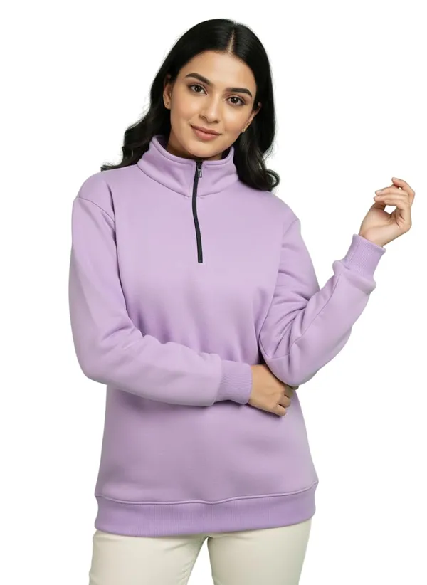 Lavender_Premium_Half_Zipper_Fleece_Sweatshirt_For_Adults