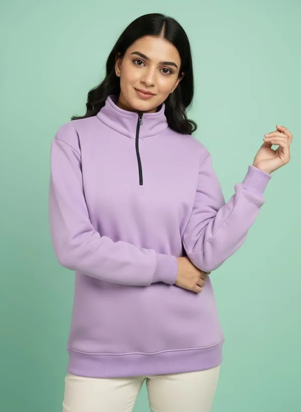 Lavender_Premium_Half_Zipper_Fleece_Sweatshirt_For_Adults