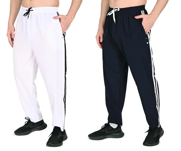 White_And_Blue_Premium_Cotton_Track_Pants_Regular_Fit_With_Pockets_For_Gym_Sports_Workout_For_Men_(Pack_Of_2)