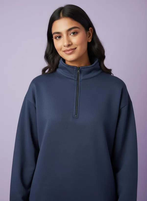 Blue_Premium_Half_Zip_Sweatshirt_Light_Fleece_Winter_Pullover_Casual_Top_Tailored_Fit_For_Women_(Pack_Of_3)