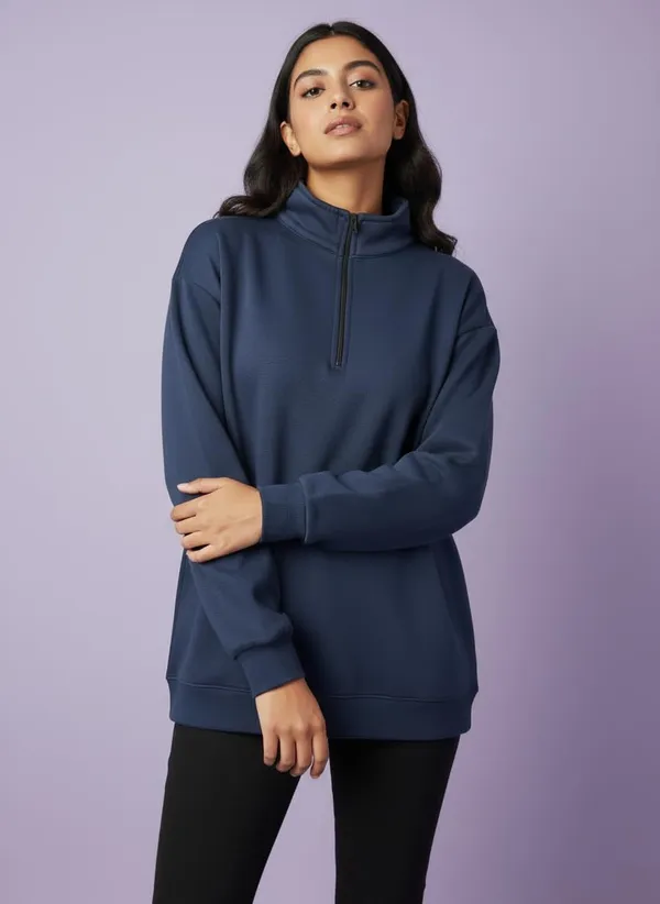 Blue_Premium_Half_Zip_Sweatshirt_Light_Fleece_Winter_Pullover_Casual_Top_Tailored_Fit_For_Women_(Pack_Of_3)