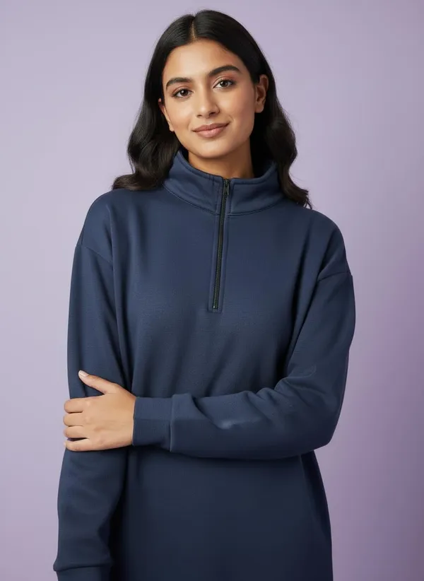 Blue_Premium_Half_Zip_Sweatshirt_Light_Fleece_Winter_Pullover_Casual_Top_Tailored_Fit_For_Women_(Pack_Of_3)