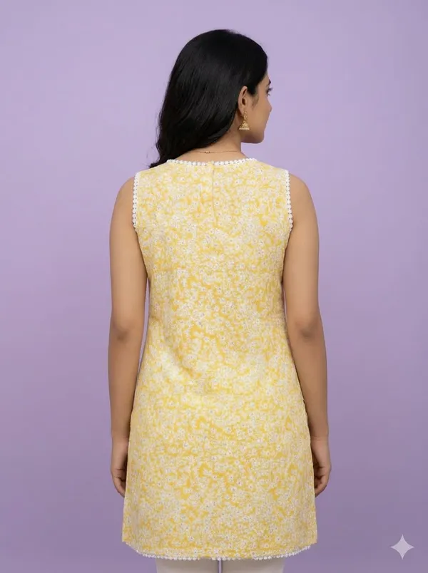 Yellow_Premium_Cotton_Block_Print_Short_Kurti_For_Women_(Pack_Of_2)
