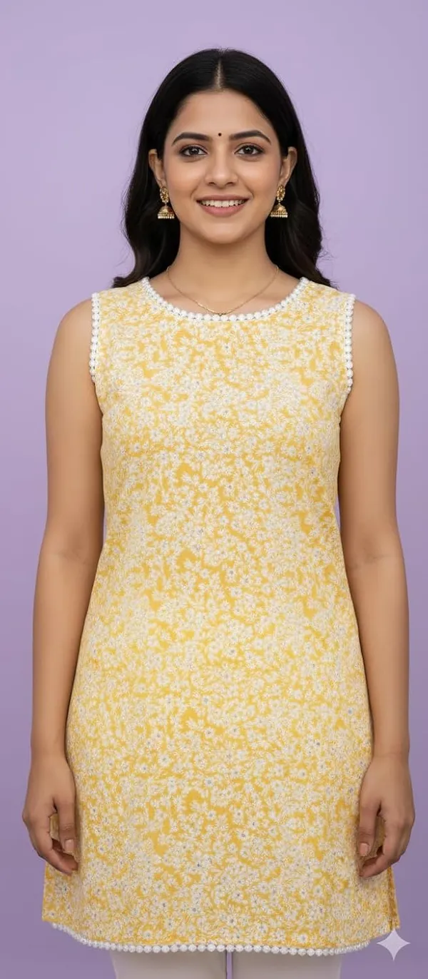 Yellow_Premium_Cotton_Block_Print_Short_Kurti_For_Women_(Pack_Of_2)