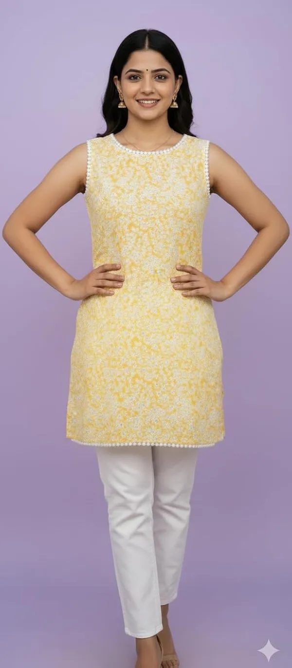Yellow_Premium_Cotton_Block_Print_Short_Kurti_For_Women_(Pack_Of_2)