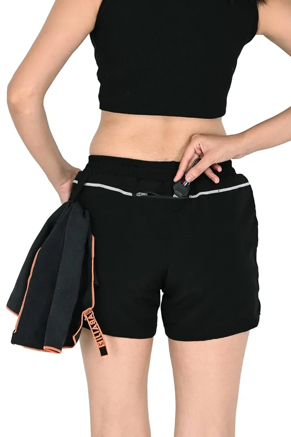 Black_Premium_Shorts_Cotton_With_Pocket_For_Yoga_Gym_Sports_Workout_Active_Wear_For_Women