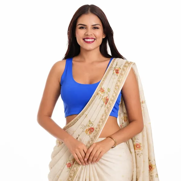 Blue_Premium_Truness_Cotton_Readymade_Saree_Blouse_Round_Neck_Regular_Fit_Sleeveless_Stretchable_Dobby_Blouse_Saree_Blouse_Stylish_For_Women