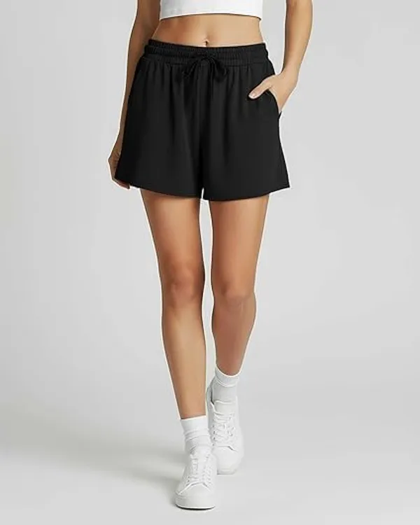 Black_Premium_Cotton_Gym_Shorts_With_Pockets_For_Women_(Pack_Of_8)