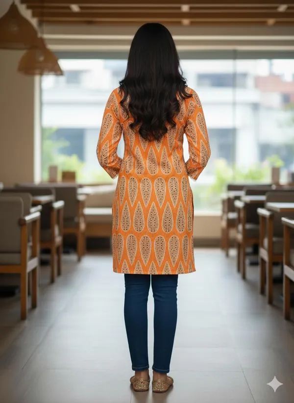 Orange_Premium_Rayon_Printed_Square_Neck_Kurti_For_Women_(Pack_Of_2)