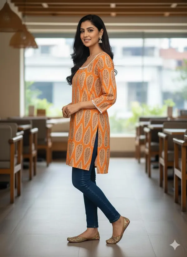 Orange_Premium_Rayon_Printed_Square_Neck_Kurti_For_Women_(Pack_Of_2)