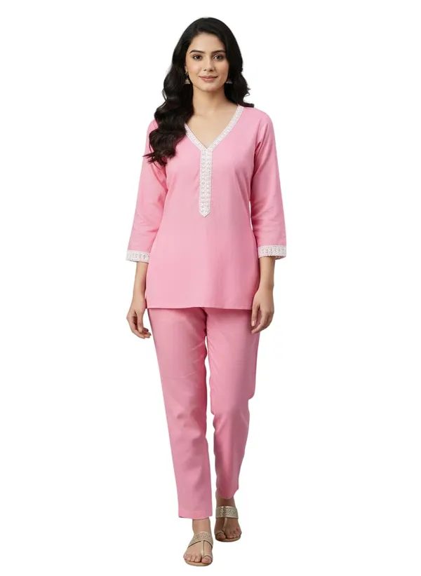 Pink_Premium_Rayon_Short_Kurti_For_Women