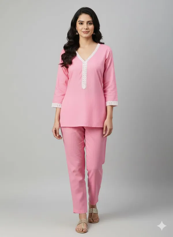 Pink_Premium_Rayon_Short_Kurti_For_Women