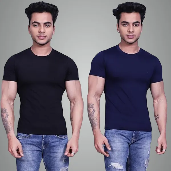 Black_And_Blue_Premium_Cotton_Blend_Half_Sleeve_T-Shirt_For_Mens_(Pack_Of_2)