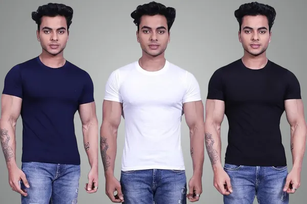 Blue_And_White_And_Black_Premium_Cotton_Blend_T-Shirt_For_Mens_(Pack_Of_3)