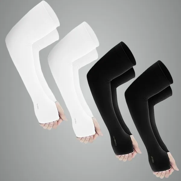 White_And_Black_Premium_Uv_Protection_Arm_Sleeves_For_Adults_(Pack_Of_4)