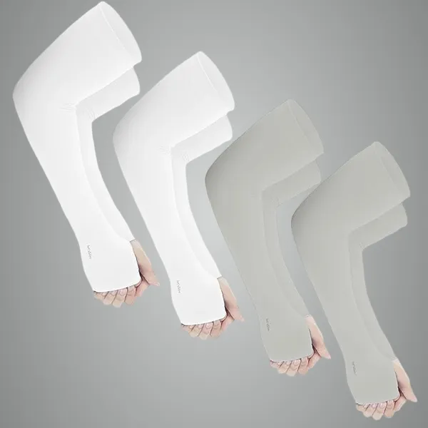 White_And_Grey_Premium_Uv_Protection_Arm_Sleeves_For_Women_(Pack_Of_4)